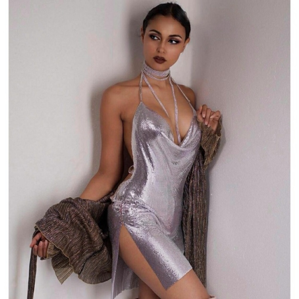 Catwalk Connection KENNY Chainmail Mini Dress
